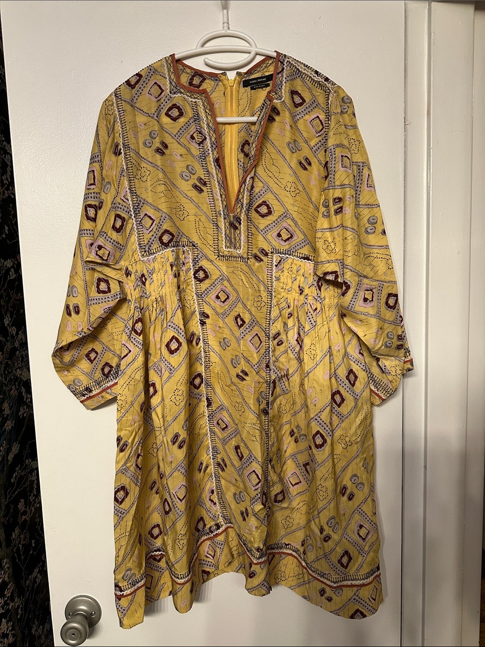 Isabel Marant Yellow Geo-Print Tunic Top